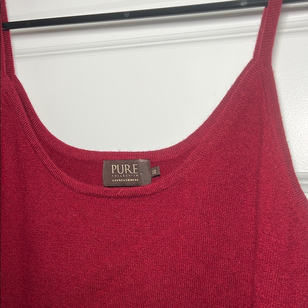 Pure Collection 100% cashmere burgundy Tank Top size 18 (fits like a L)